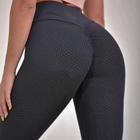 Sculpt & Define: Seamless Plaid Leggings with High Waist Control