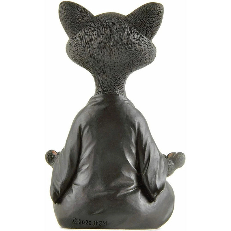 Serenity Paws: Meditating Cat for Home & Garden