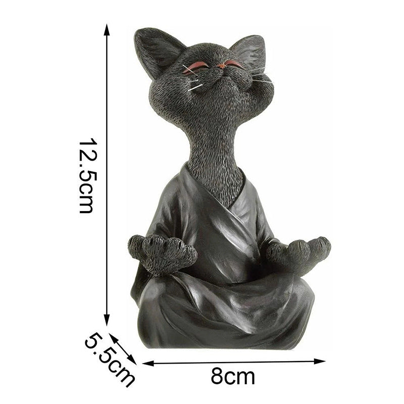 Serenity Paws: Meditating Cat for Home & Garden