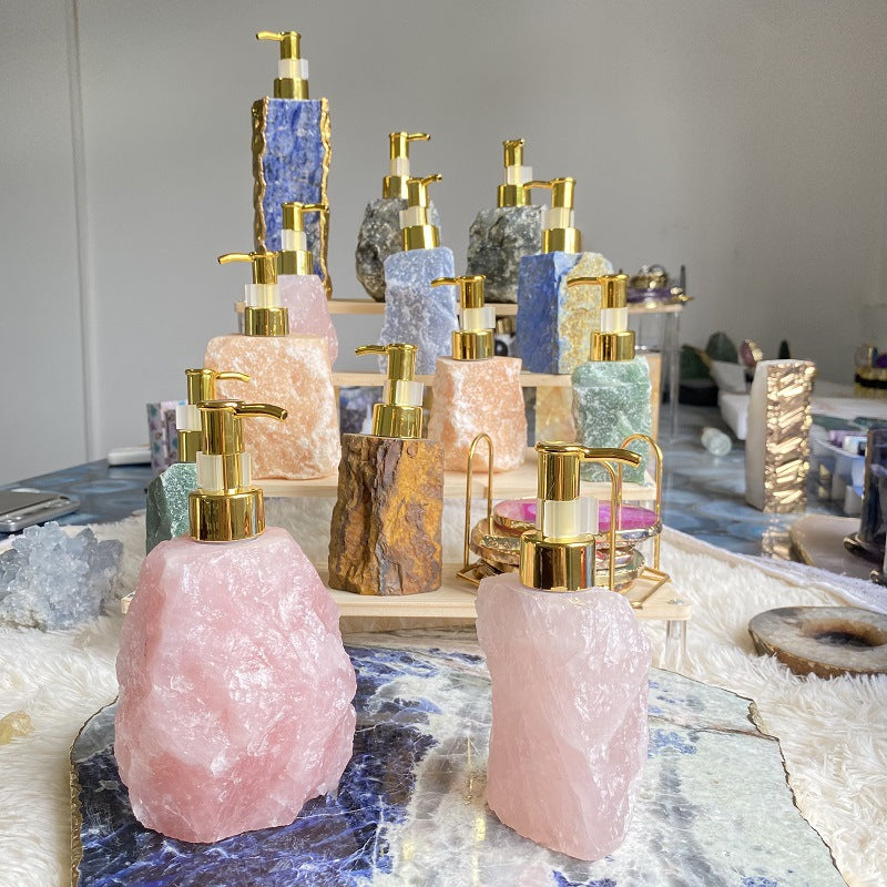 Vibrant Elixirs: Natural Crystal Stone Bottle Collection