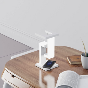 Modern Floating Balance Table Lamp with Wireless Smartphone Charging - A Fusion of Style & Technology for Home and Office