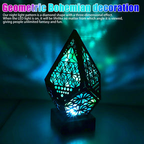 3D Colorful Bohemian LED Night Light Polar Star Starry Sky Floor Projection Lamp