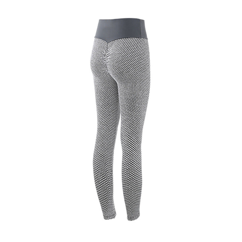 Sculpt & Define: Seamless Plaid Leggings with High Waist Control