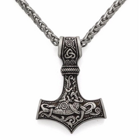 Viking Legacy Hammer Necklace - Stainless Steel Tribute to Ancient Warriors