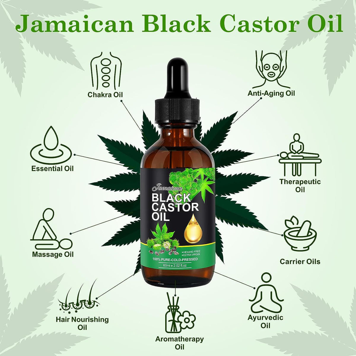 Premium Black Castor Oil Hair Care Essential - Achieve Stronger, Smoother Locks