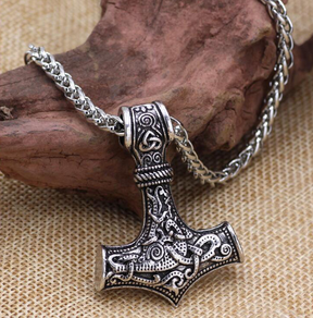 Viking Legacy Hammer Necklace - Stainless Steel Tribute to Ancient Warriors