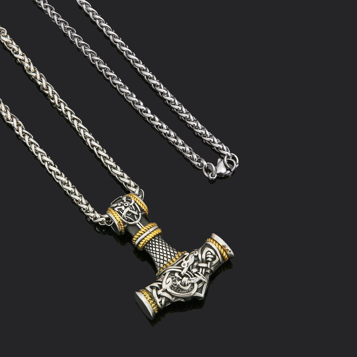 Viking Legacy Hammer Necklace - Stainless Steel Tribute to Ancient Warriors