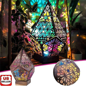 3D Colorful Bohemian LED Night Light Polar Star Starry Sky Floor Projection Lamp