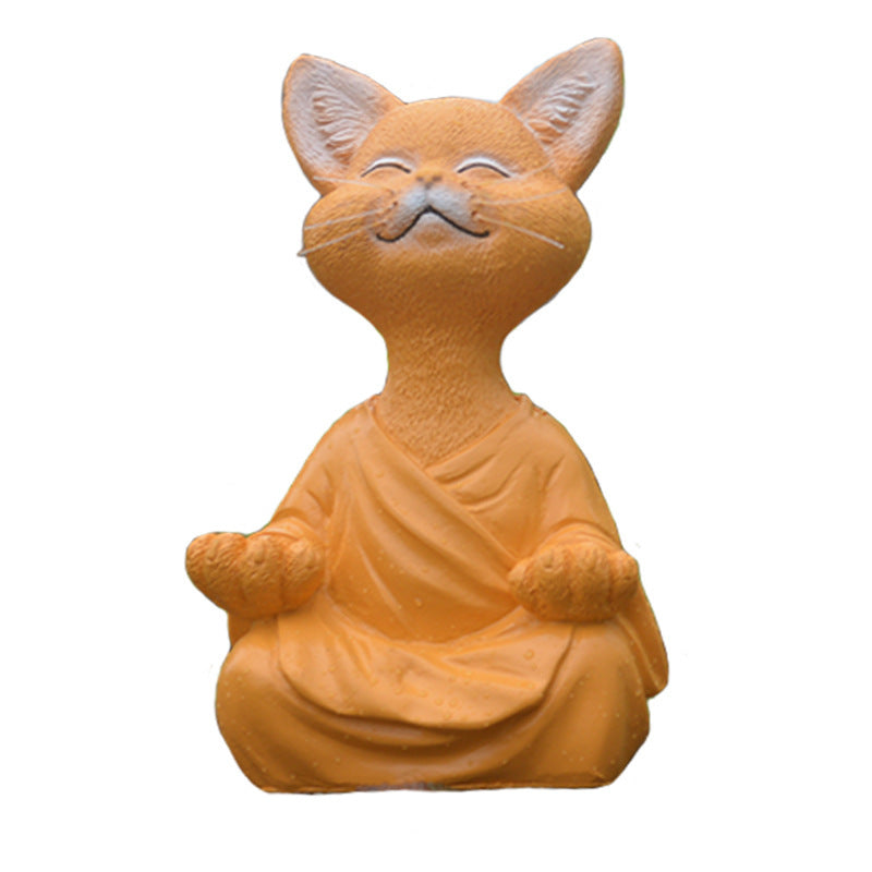 Serenity Paws: Meditating Cat for Home & Garden