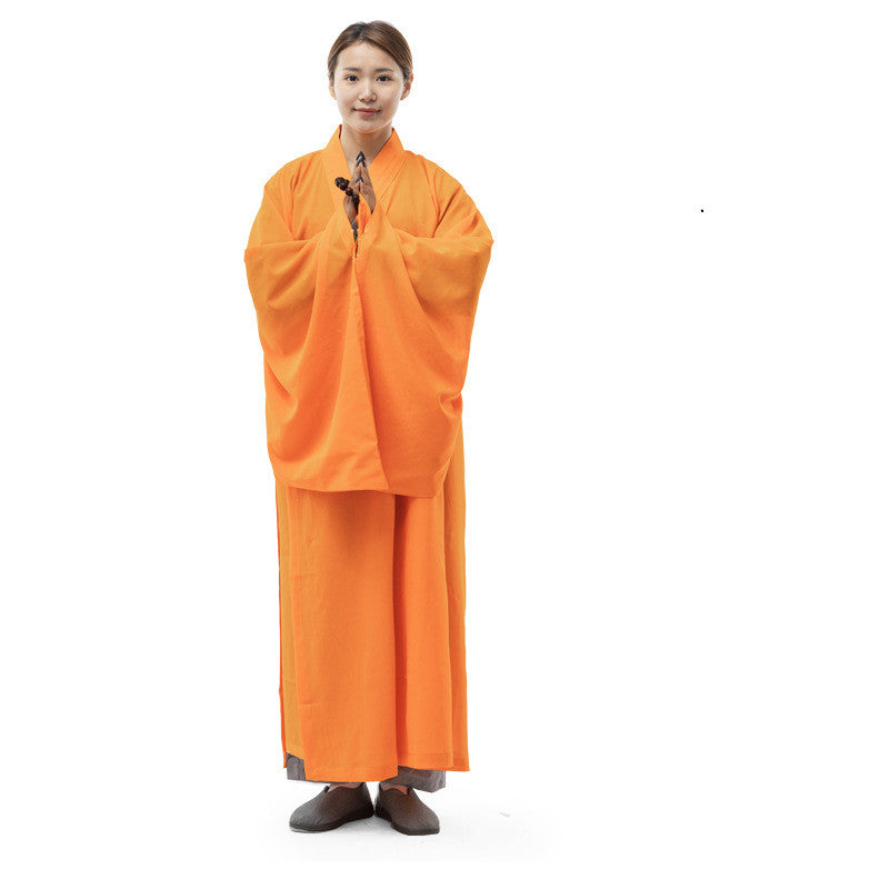 Zen Buddhist Robe Lay Monk Meditation Gown Monk Training Uniform Suit Lay Buddhist Clothes Set