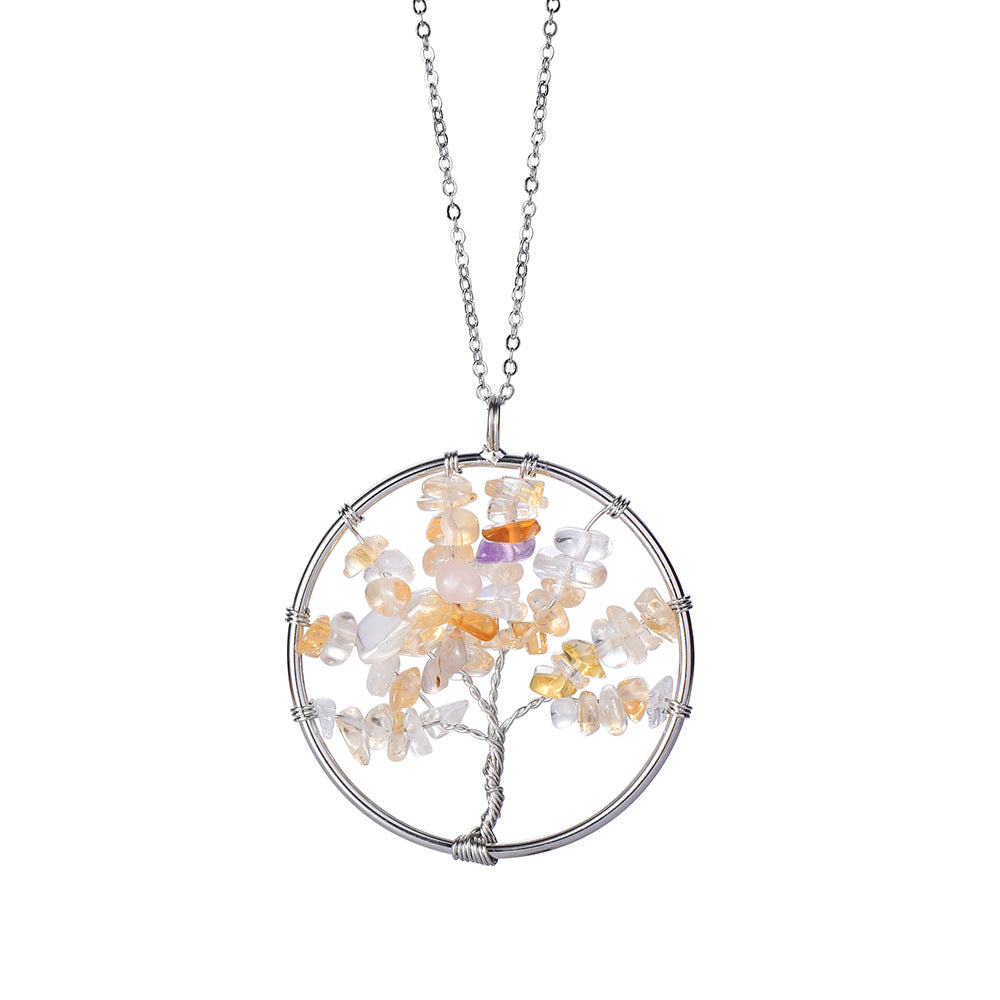 Get Lucky with our Hand Wound Tree of Life Pendant - Choose Your Crystal to Enhance Your Life!