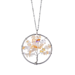 Get Lucky with our Hand Wound Tree of Life Pendant - Choose Your Crystal to Enhance Your Life!