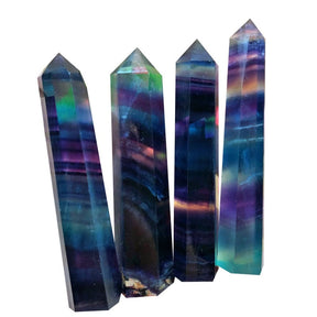 Natural Fluorite Crystal Column - Hand-Polished for Stunning Beauty and Healing Energy