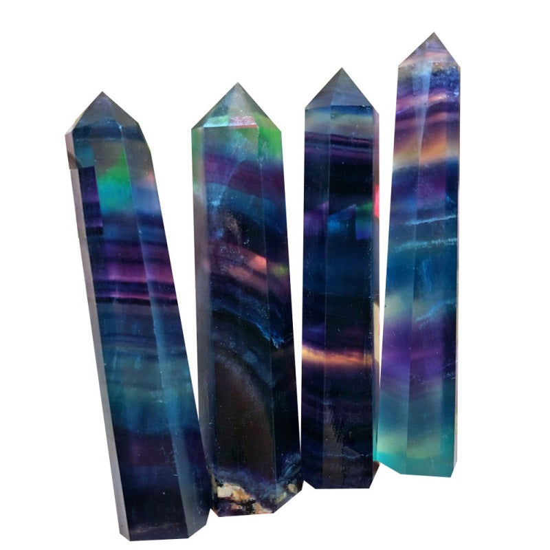 Natural Fluorite Crystal Column - Hand-Polished for Stunning Beauty and Healing Energy