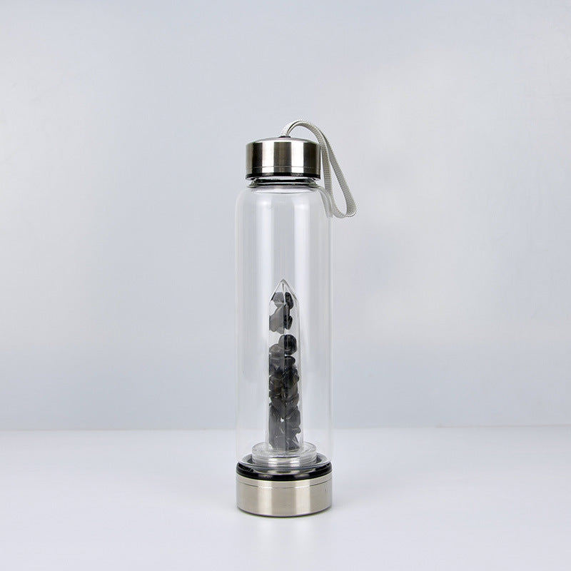 Natural Crystal Stone Energy Infused Water Bottle - Hydrate with Healing Power