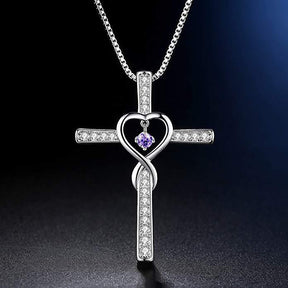 Get the Perfect Blend of Elegance and Spirituality with Our Inlaid Zircon Cross Pendant - Available in 12 Sparkling Colors!