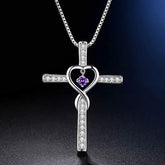 Get the Perfect Blend of Elegance and Spirituality with Our Inlaid Zircon Cross Pendant - Available in 12 Sparkling Colors!