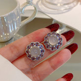 Get enchanted with our Opal Flower Ring and Matching Jewelry Set with Violet Crystal Petals