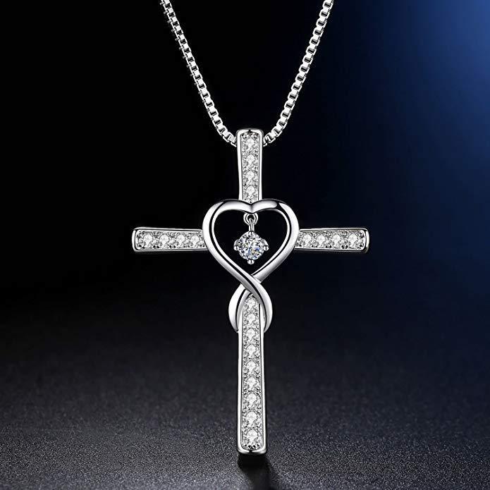 Get the Perfect Blend of Elegance and Spirituality with Our Inlaid Zircon Cross Pendant - Available in 12 Sparkling Colors!