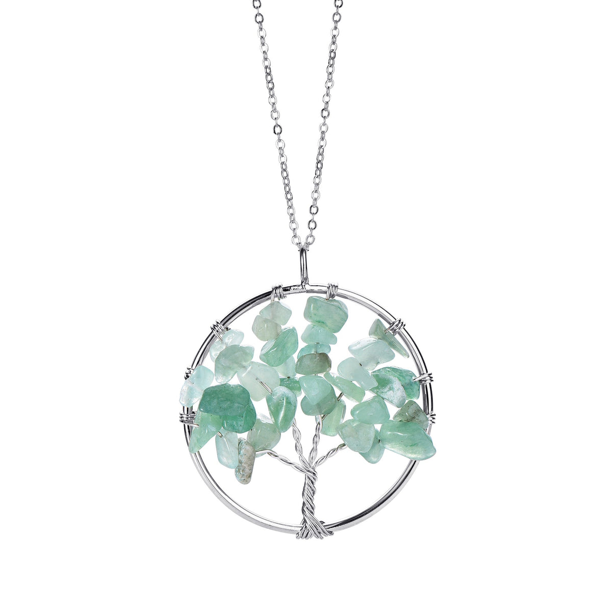 Get Lucky with our Hand Wound Tree of Life Pendant - Choose Your Crystal to Enhance Your Life!