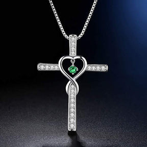 Get the Perfect Blend of Elegance and Spirituality with Our Inlaid Zircon Cross Pendant - Available in 12 Sparkling Colors!