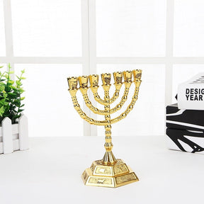 Illuminate Your Spirit with Our Beautiful Gold Menorah - Available in Two Sizes