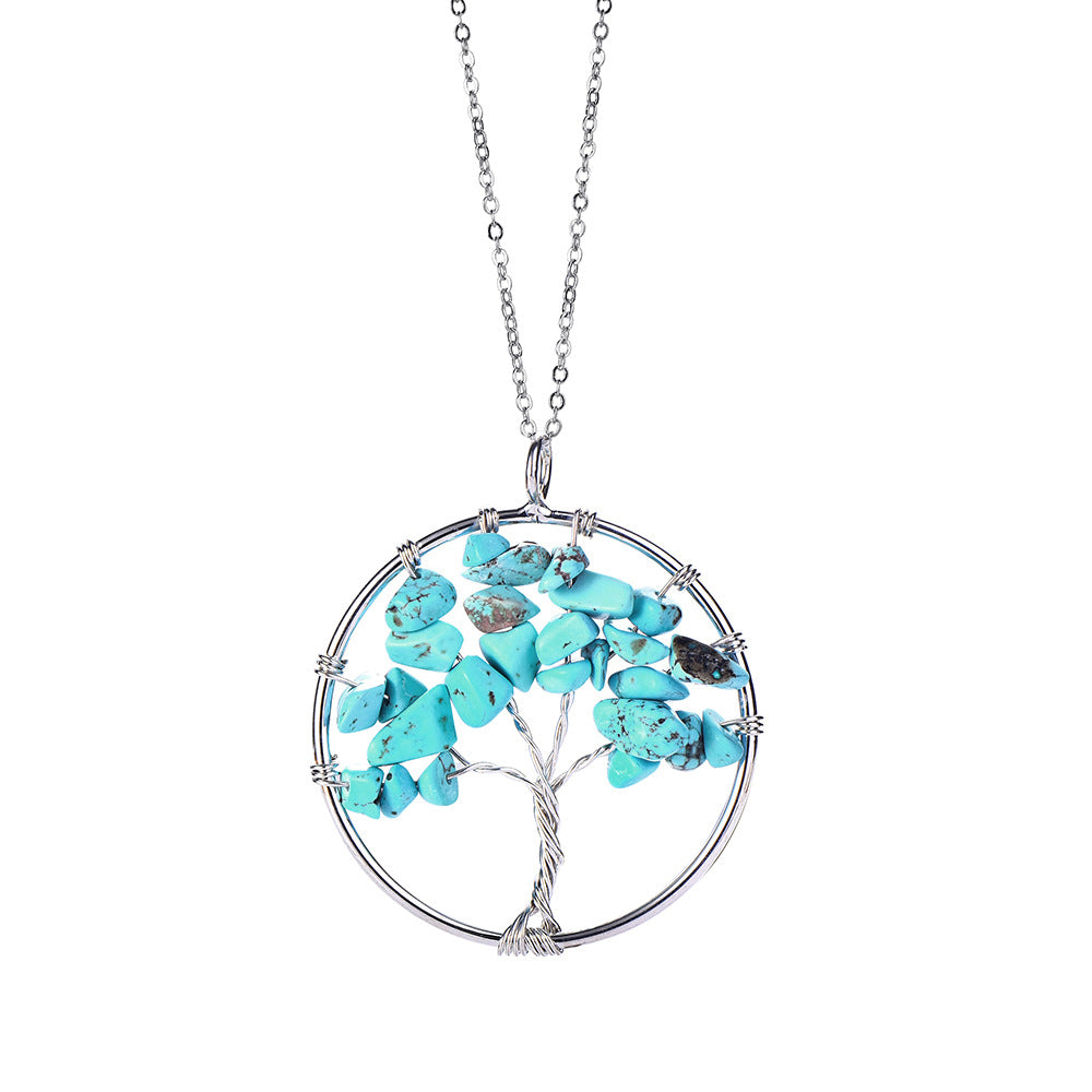 Get Lucky with our Hand Wound Tree of Life Pendant - Choose Your Crystal to Enhance Your Life!