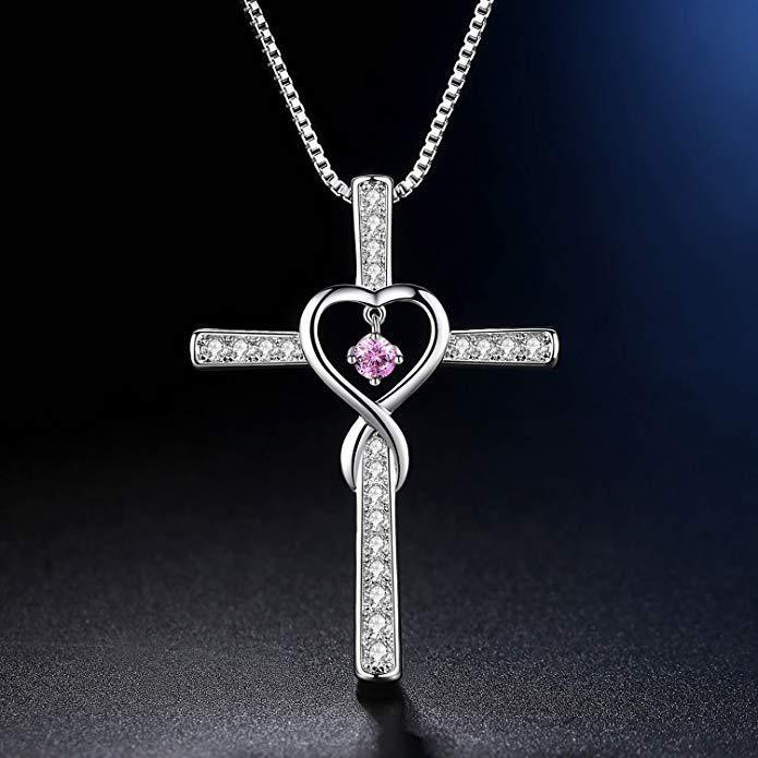 Get the Perfect Blend of Elegance and Spirituality with Our Inlaid Zircon Cross Pendant - Available in 12 Sparkling Colors!