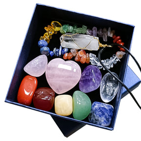 Crystal Jade Chakra Combination Set Love Hexagon Pillar