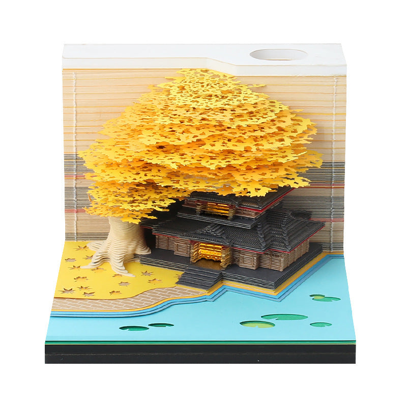 Experience the Beauty of Chinese Architecture with The Tree House Three-Dimensional Creative Note Paper