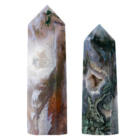 Experience the Power of Natural Agate with our Crystal Single Pointed Column - Perfect for Healing and Decoration