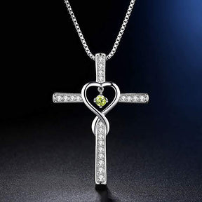 Get the Perfect Blend of Elegance and Spirituality with Our Inlaid Zircon Cross Pendant - Available in 12 Sparkling Colors!