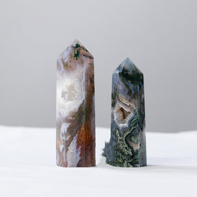 Experience the Power of Natural Agate with our Crystal Single Pointed Column - Perfect for Healing and Decoration