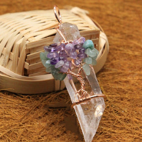 Experience the Healing Energy of Quartz with our Tree of Life Pendant