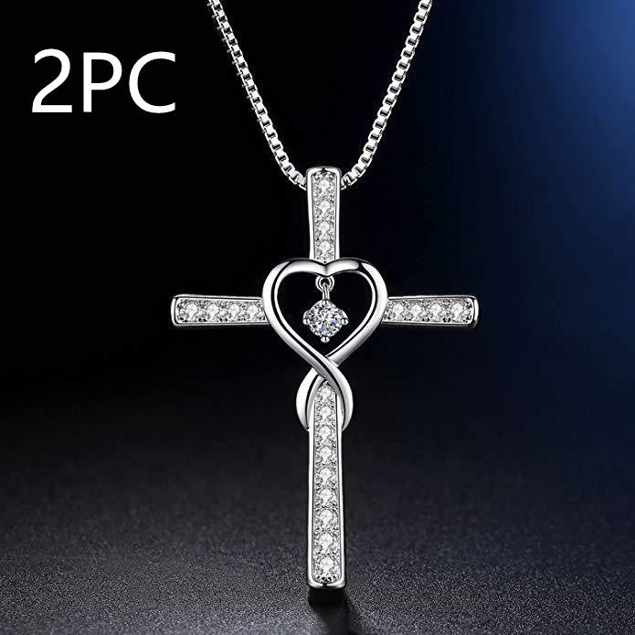 Get the Perfect Blend of Elegance and Spirituality with Our Inlaid Zircon Cross Pendant - Available in 12 Sparkling Colors!