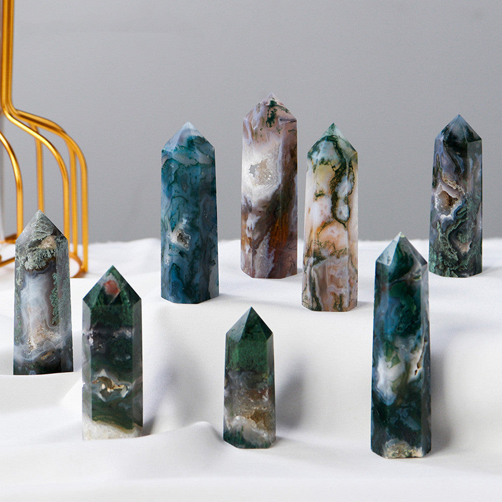 Experience the Power of Natural Agate with our Crystal Single Pointed Column - Perfect for Healing and Decoration