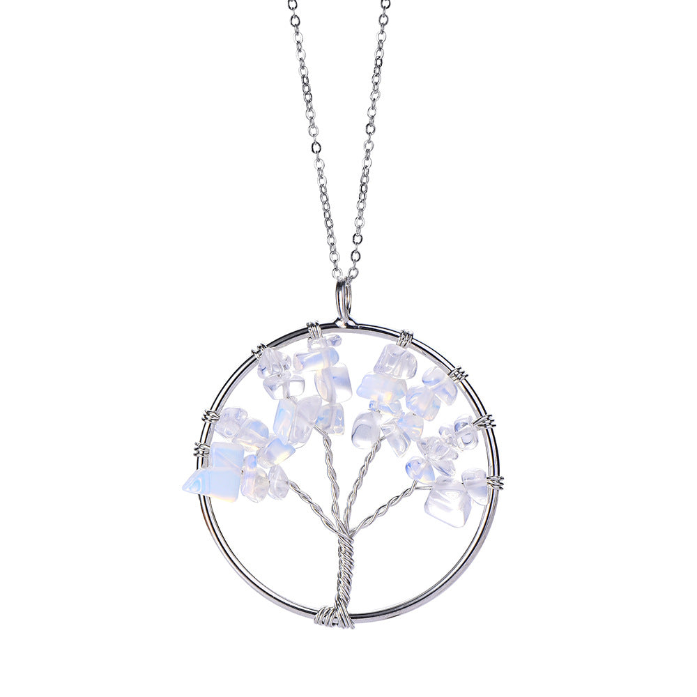 Get Lucky with our Hand Wound Tree of Life Pendant - Choose Your Crystal to Enhance Your Life!