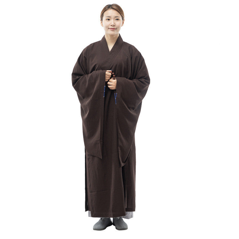 Zen Buddhist Robe Lay Monk Meditation Gown Monk Training Uniform Suit Lay Buddhist Clothes Set