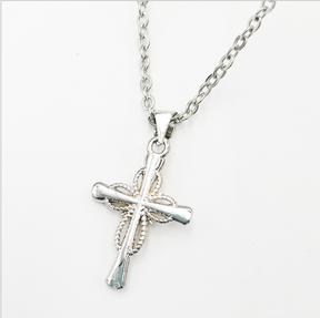 Sparkling Octagonal Star Cross Pendant with Blazing Crystal - Elegant and Dazzling Jewelry Piece