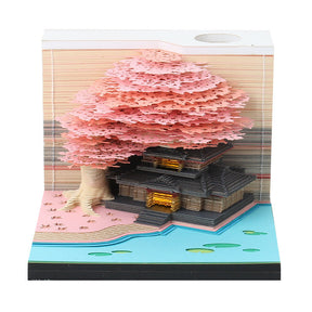 Experience the Beauty of Chinese Architecture with The Tree House Three-Dimensional Creative Note Paper